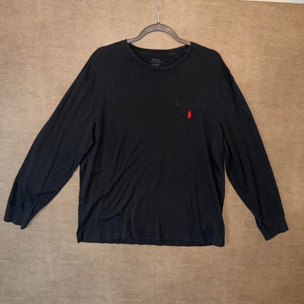 Polo Ralph Lauren black long sleeve pocket tee